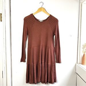 American Eagle Dusty Rose Ribbed Dress